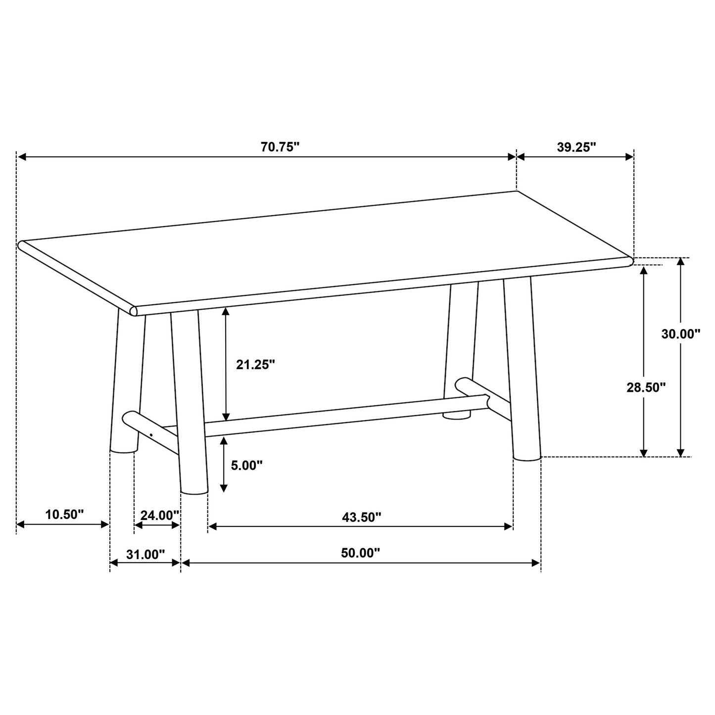  Coaster Furniture Duncan 193651 71-inch Rectangular Wood Dining Room Table - Washed Oak IMAGE 8