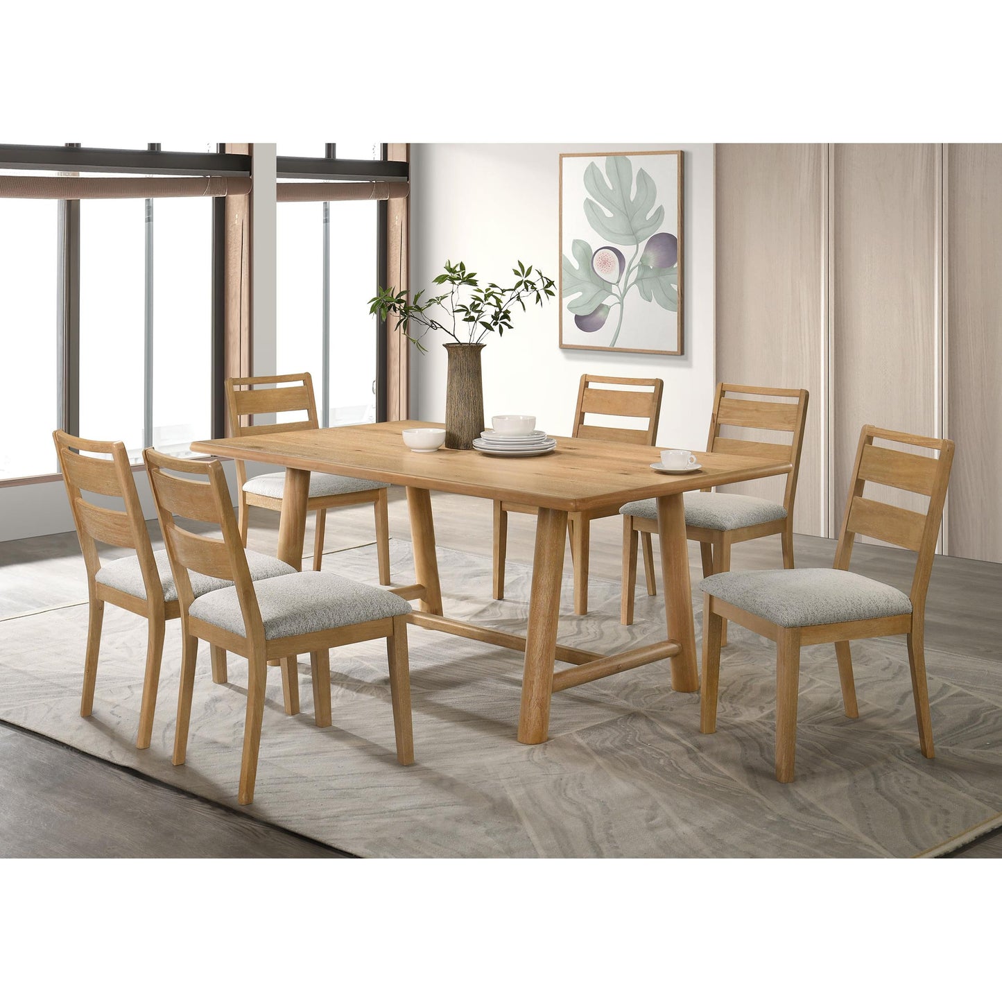  Coaster Furniture Duncan 193652 Set of 2 Ladder Back Dining Side Chair - Washed Oak IMAGE 14