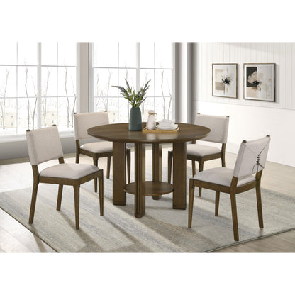  Coaster Furniture Ottowa 193660 47-inch Round Wood Dining Table with Shelf - Brown IMAGE 8