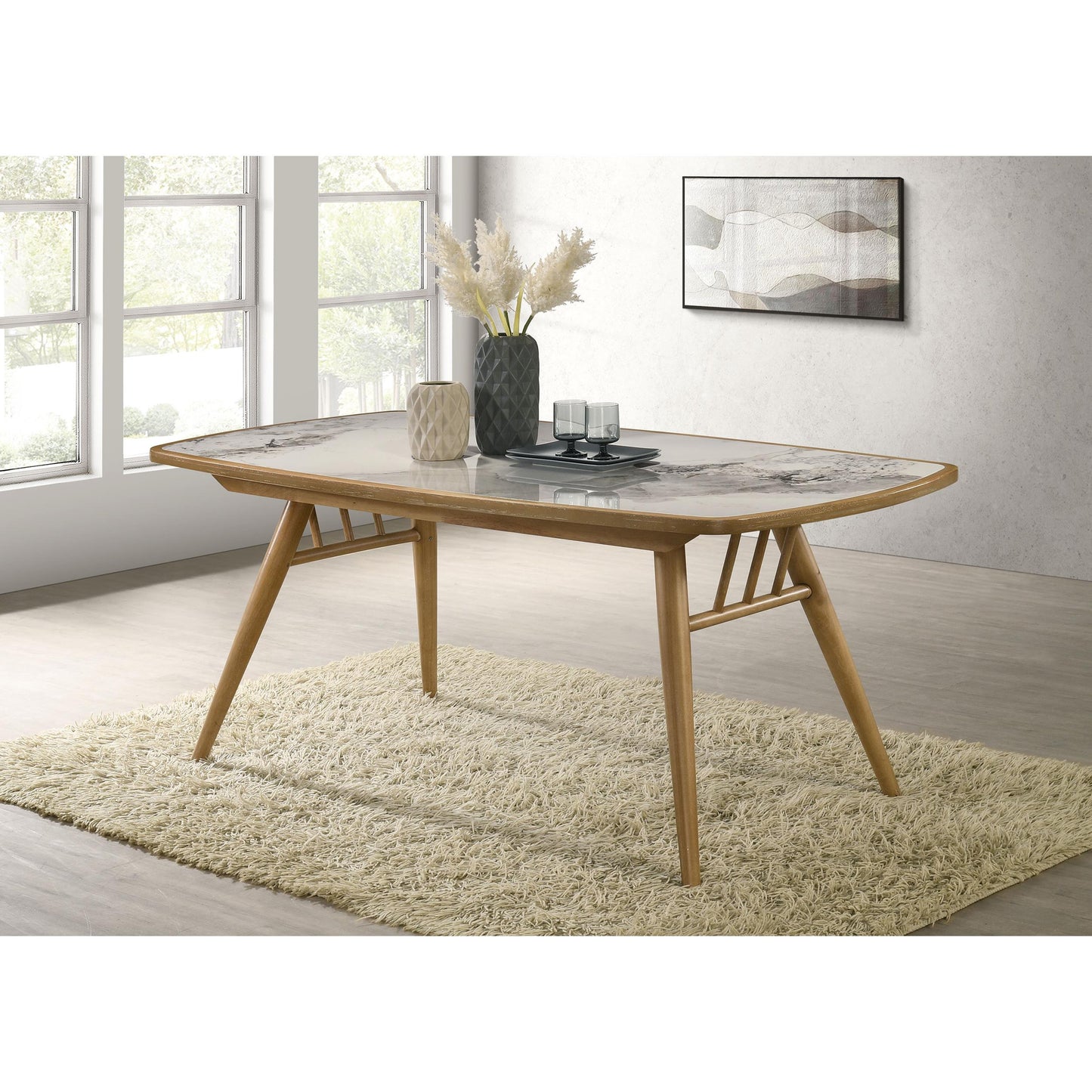 Coaster Furniture Croyden 193731 73-inch Rectangular Dining Table - Weathered Natural IMAGE 5