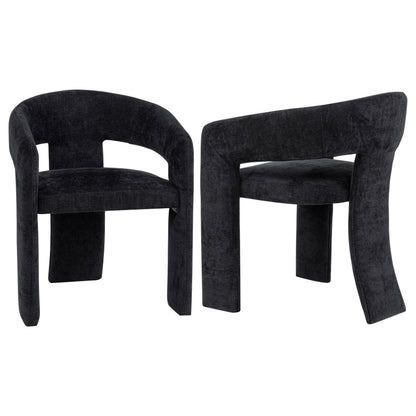  Coaster Furniture Carlow 193813BLK Set of 2 Upholstered Dining Arm Chair - Black IMAGE 1