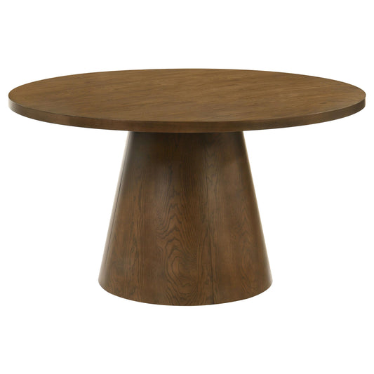  Coaster Furniture Franklin 193830 54-inch Round Wood Pedestal Base Dining Table - Dark Brown IMAGE 1