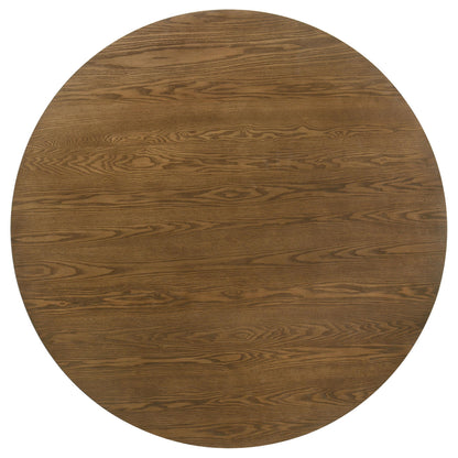  Coaster Furniture Franklin 193830 54-inch Round Wood Pedestal Base Dining Table - Dark Brown IMAGE 2