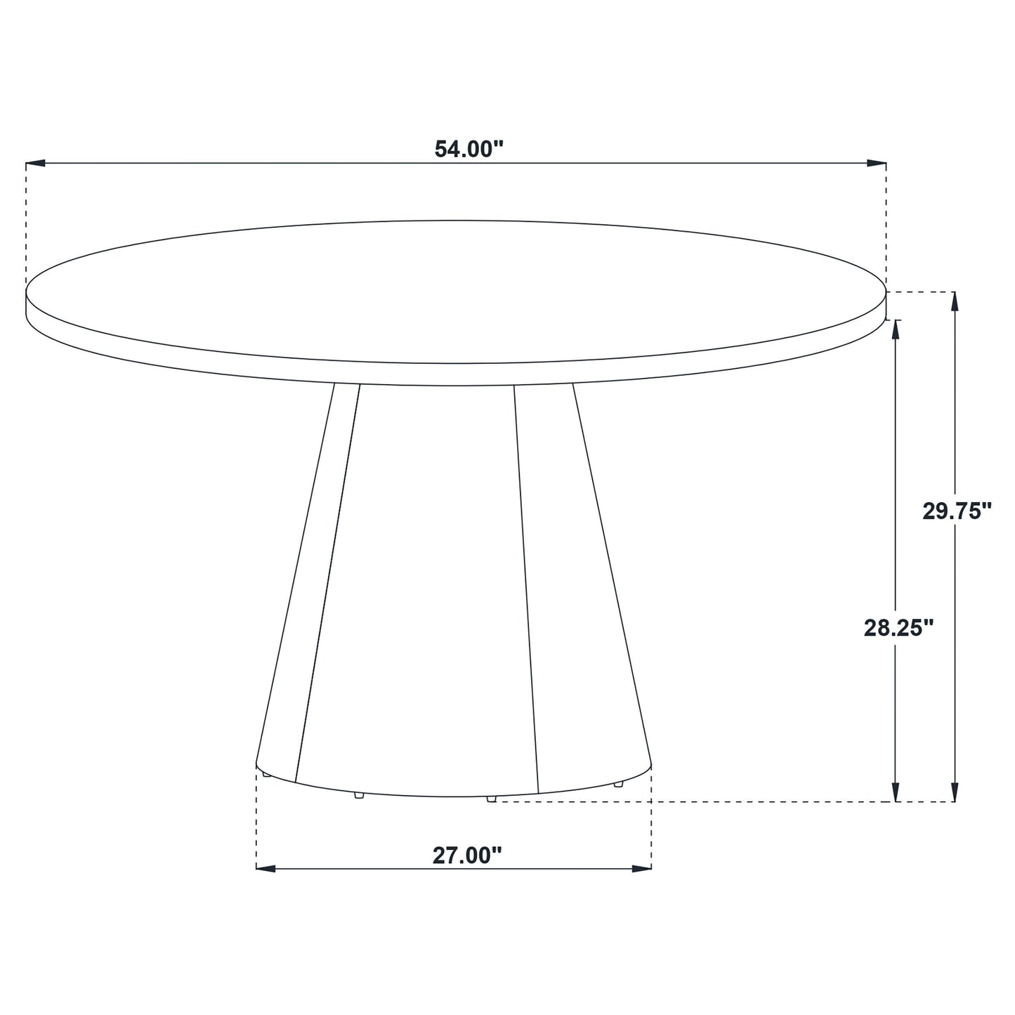  Coaster Furniture Franklin 193830 54-inch Round Wood Pedestal Base Dining Table - Dark Brown IMAGE 5