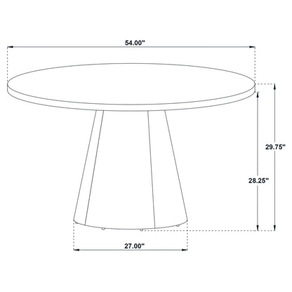  Coaster Furniture Franklin 193830 54-inch Round Wood Pedestal Base Dining Table - Dark Brown IMAGE 5