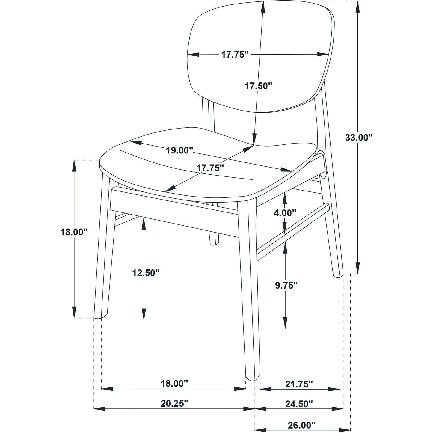  Coaster Furniture Benford 193832 Set of 2 Dining Side Chair Wood Seat - Dark Brown IMAGE 14