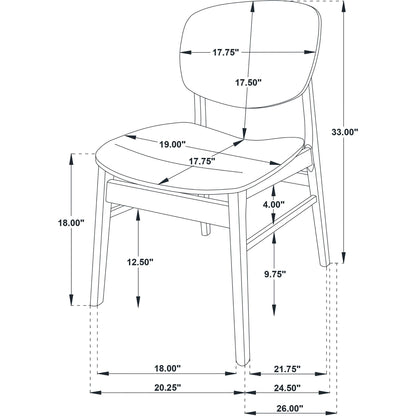  Coaster Furniture Benford 193832 Set of 2 Dining Side Chair Wood Seat - Dark Brown IMAGE 14