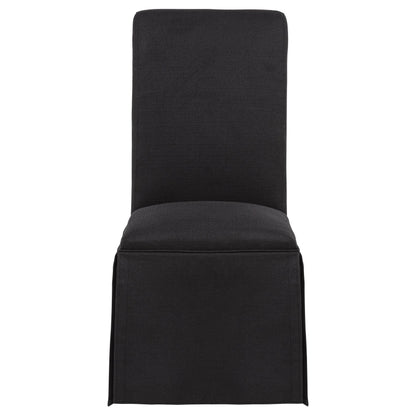  Coaster Furniture Shawna 193912BLK Set of 2 Upholstered Skirted Side Chair - Black IMAGE 11
