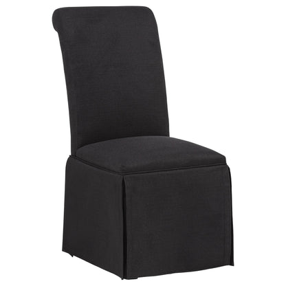  Coaster Furniture Shawna 193912BLK Set of 2 Upholstered Skirted Side Chair - Black IMAGE 8
