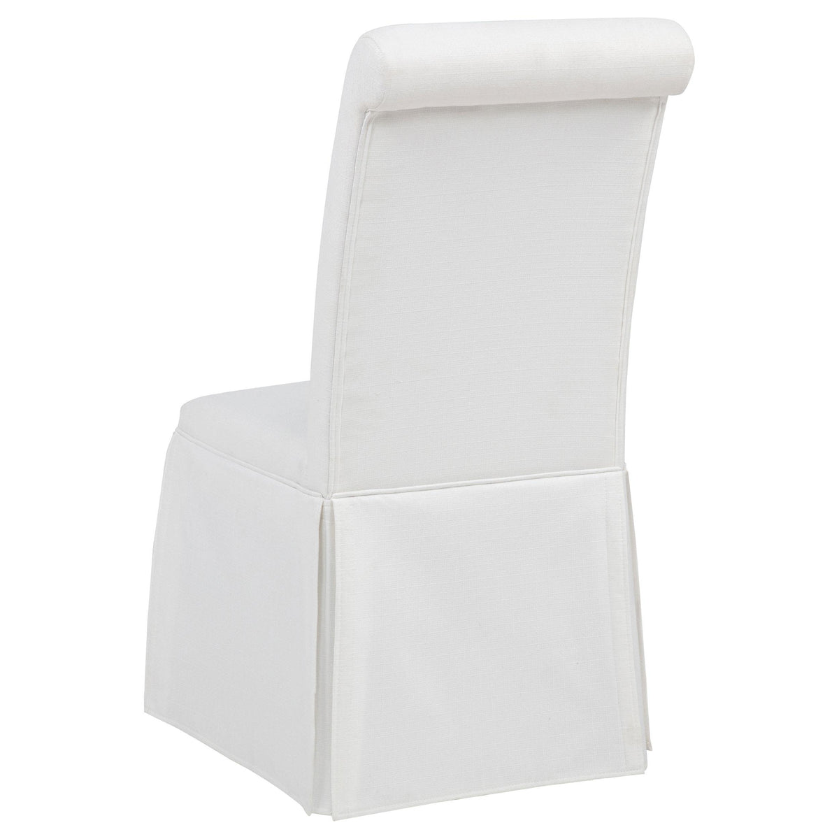 Coaster Furniture Shawna 193912WHT Set of 2 Upholstered Skirted Side Chair - White IMAGE 3