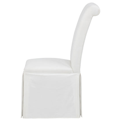  Coaster Furniture Shawna 193912WHT Set of 2 Upholstered Skirted Side Chair - White IMAGE 4