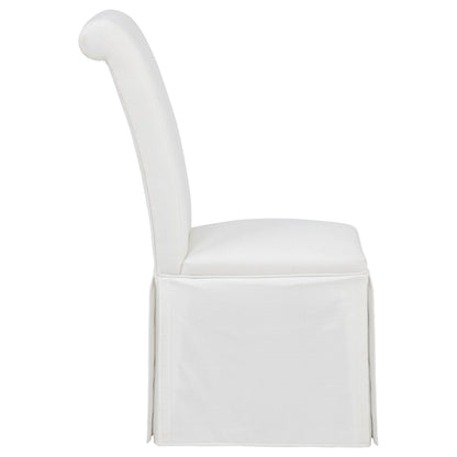  Coaster Furniture Shawna 193912WHT Set of 2 Upholstered Skirted Side Chair - White IMAGE 5