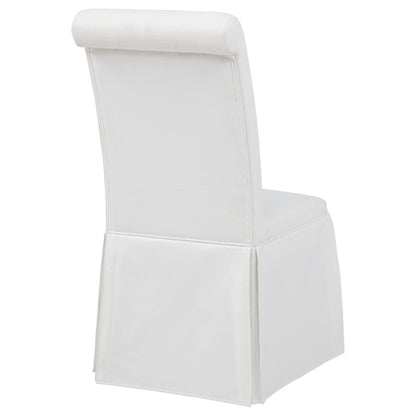  Coaster Furniture Shawna 193912WHT Set of 2 Upholstered Skirted Side Chair - White IMAGE 6