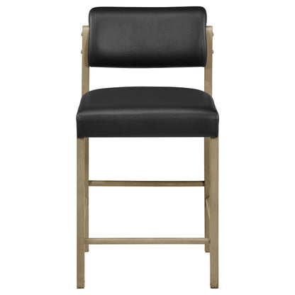  Coaster Furniture Kehoe 193929NAT Set of 2 Upholstered Counter Height Chair - Black/Natural Oak IMAGE 6