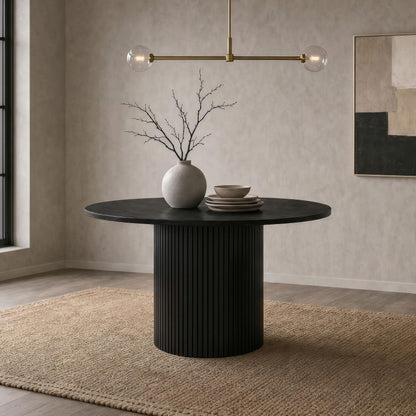  Coaster Furniture Hamlyn 193930BLK 47-inch Round Wood Dining Room Table - Black IMAGE 5