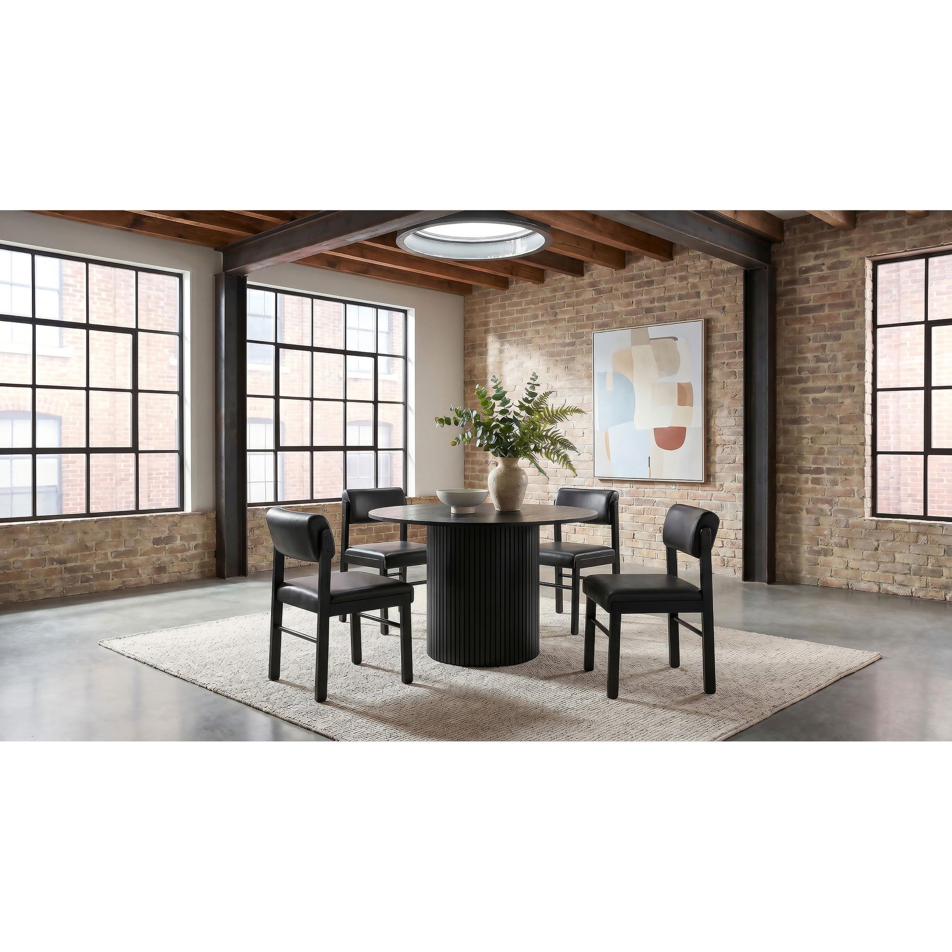  Coaster Furniture Hamlyn 193930BLK 47-inch Round Wood Dining Room Table - Black IMAGE 7