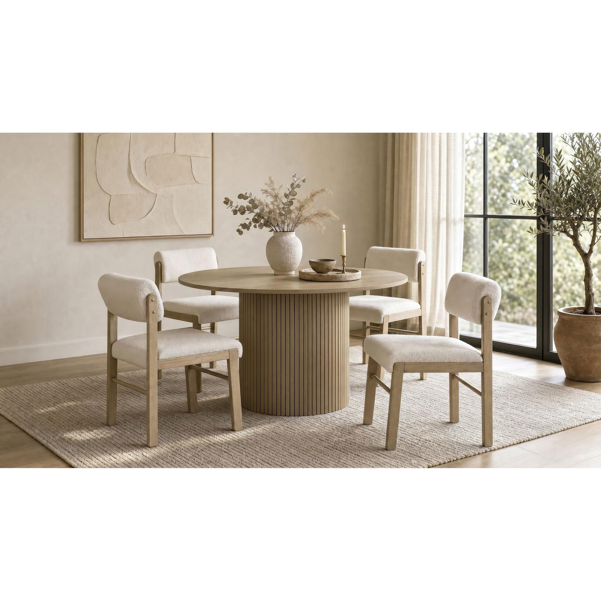  Coaster Furniture Hamlyn 193930NAT 47-inch Round Wood Dining Room Table - Natural Oak IMAGE 2