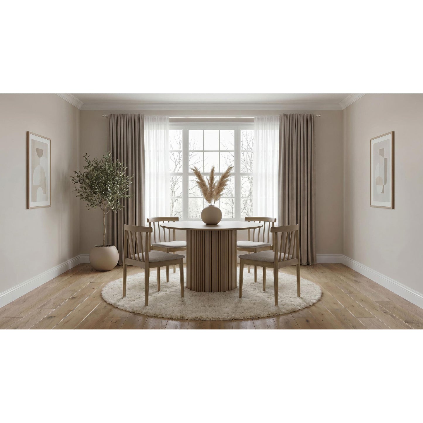  Coaster Furniture Hamlyn 193930NAT 47-inch Round Wood Dining Room Table - Natural Oak IMAGE 8