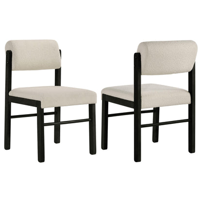  Coaster Furniture Kehoe 193932BLK Set of 2 Upholstered Dining Side Chair - Cream/Black IMAGE 1