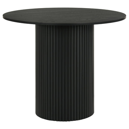  Coaster Furniture Hamlyn 193938BLK 43-inch Round Wood Counter Height Dining Table - Black IMAGE 1