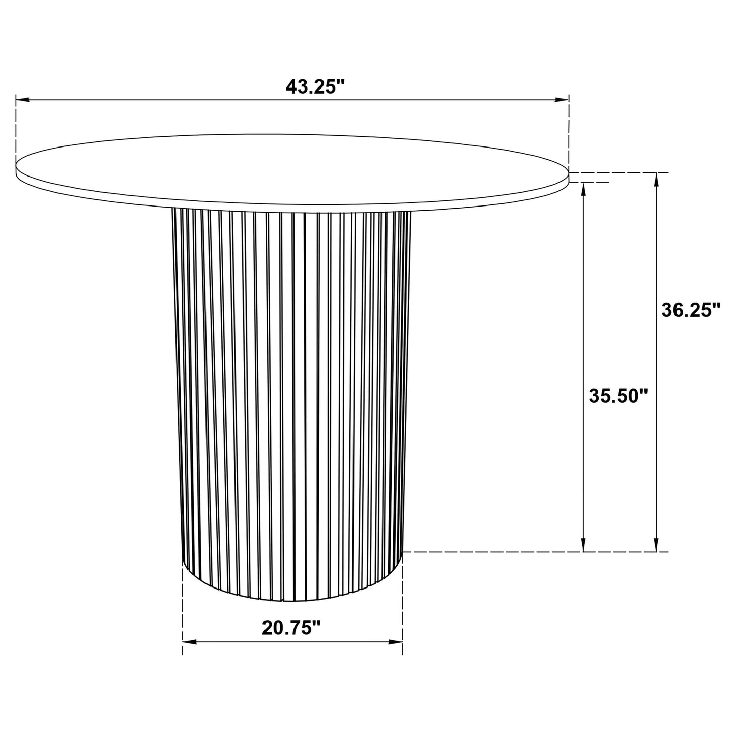  Coaster Furniture Hamlyn 193938BLK 43-inch Round Wood Counter Height Dining Table - Black IMAGE 7