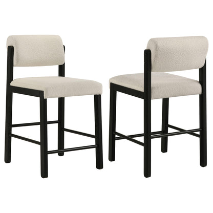 Coaster Furniture Kehoe 193939BLK Set of 2 Upholstered Counter Height Chair - Cream/Black IMAGE 1