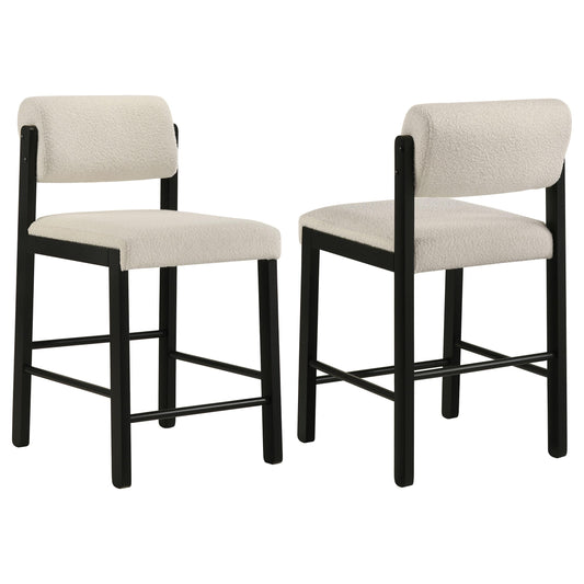  Coaster Furniture Kehoe 193939BLK Set of 2 Upholstered Counter Height Chair - Cream/Black IMAGE 1