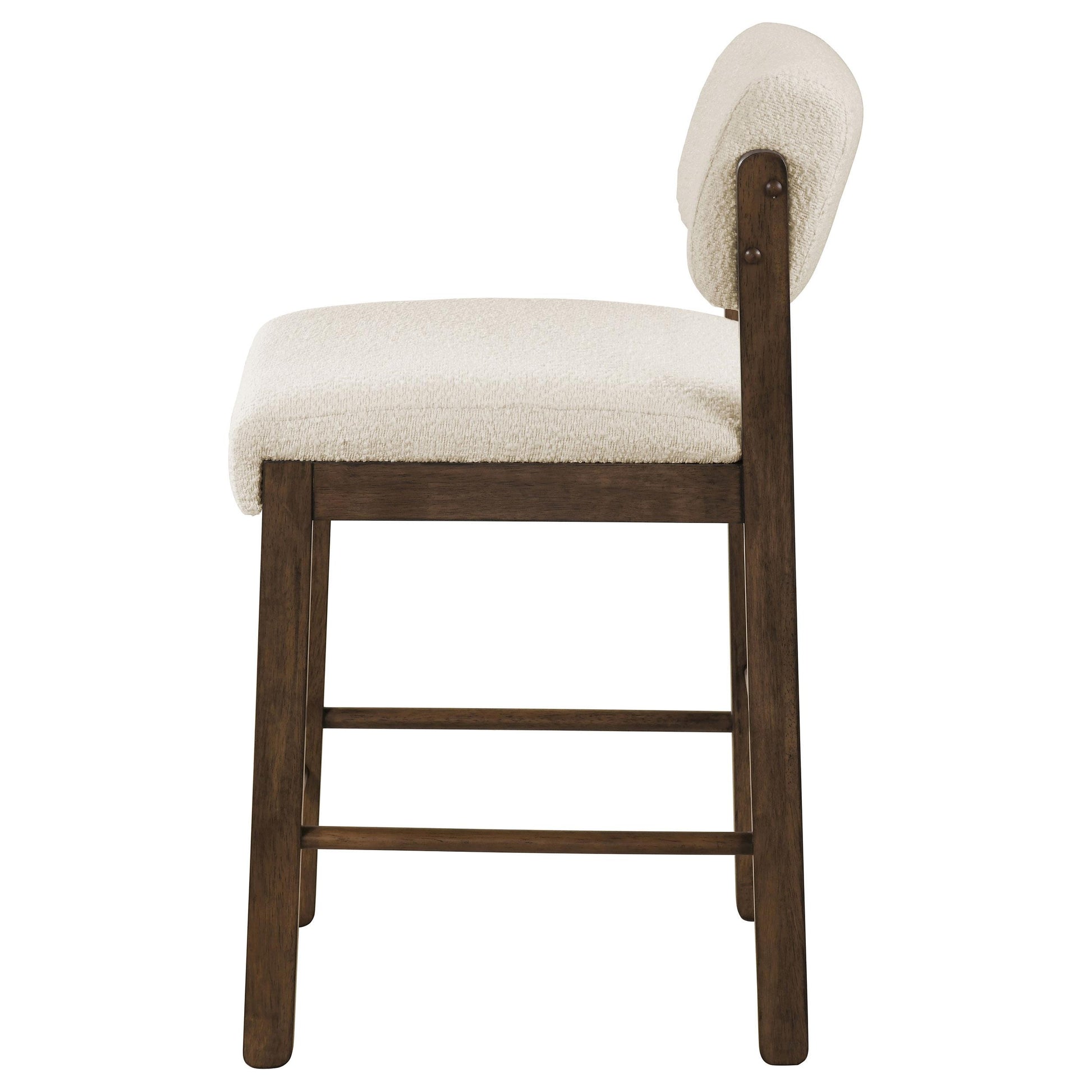  Coaster Furniture Kehoe 193939WAL Set of 2 Upholstered Counter Height Chair - Cream/Walnut IMAGE 2