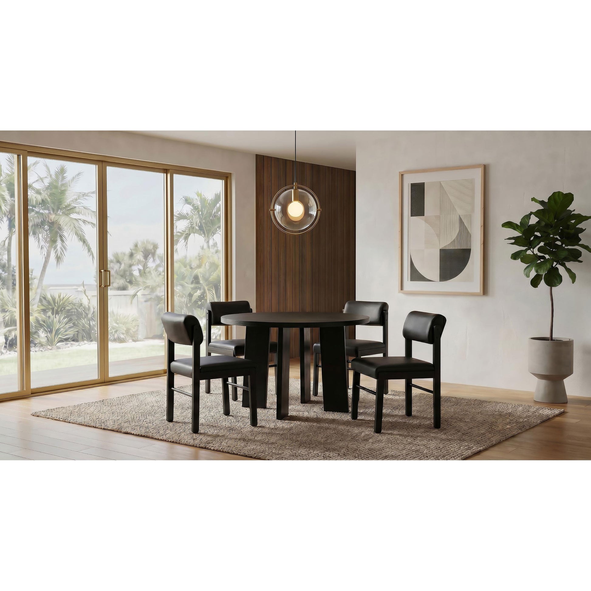  Coaster Furniture Strouse 193940BLK 47-inch Round Wood Dining Room Table - Black IMAGE 12