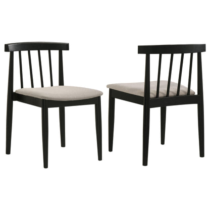  Coaster Furniture Cullen 193942BLK Set of 2 Dining Side Chair Upholstered Seat - Black IMAGE 1