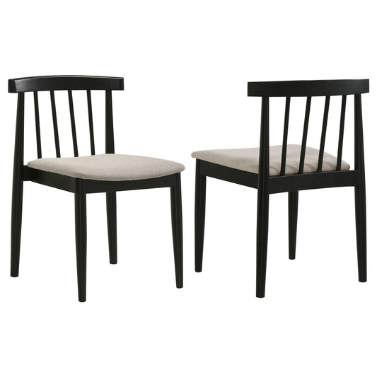  Coaster Furniture Cullen 193942BLK Set of 2 Dining Side Chair Upholstered Seat - Black IMAGE 1