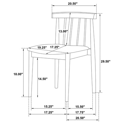  Coaster Furniture Cullen 193942NAT Set of 2 Dining Side Chair Upholstered Seat - Natural Oak IMAGE 12