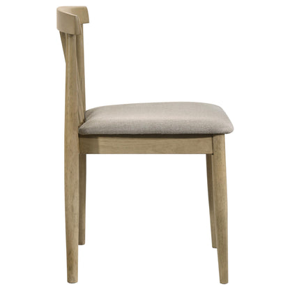  Coaster Furniture Cullen 193942NAT Set of 2 Dining Side Chair Upholstered Seat - Natural Oak IMAGE 5