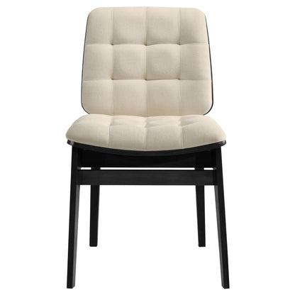  Coaster Furniture Redbridge 193952BLK Set of 2 Velvet Upholstered Side Chair - Cream/Black IMAGE 5