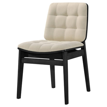  Coaster Furniture Redbridge 193952BLK Set of 2 Velvet Upholstered Side Chair - Cream/Black IMAGE 8