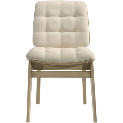  Coaster Furniture Redbridge 193952NAT Set of 2 Velvet Upholstered Side Chair - Cream/Natural Oak IMAGE 4