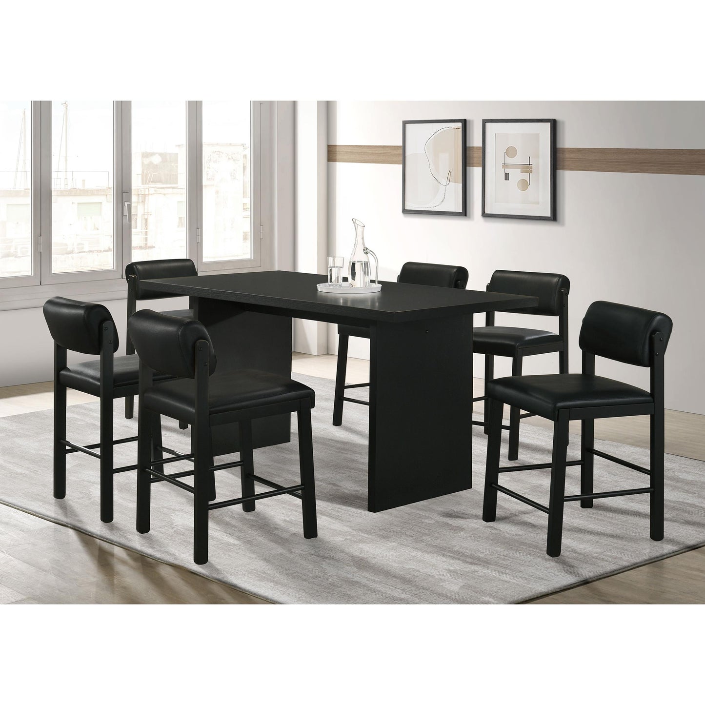  Coaster Furniture Decker 193958BLK 70-inch Rectangular Wood Counter Height Dining Table - Black IMAGE 9
