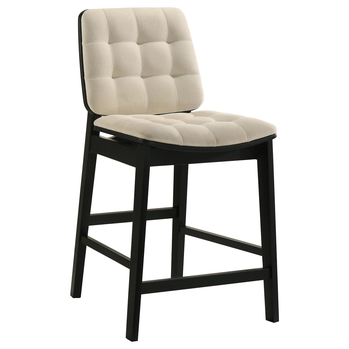  Coaster Furniture Redbridge 193959BLK Set of 2 Velvet Upholstered Counter Chair - Cream/Black IMAGE 4