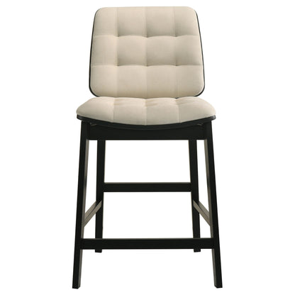  Coaster Furniture Redbridge 193959BLK Set of 2 Velvet Upholstered Counter Chair - Cream/Black IMAGE 6