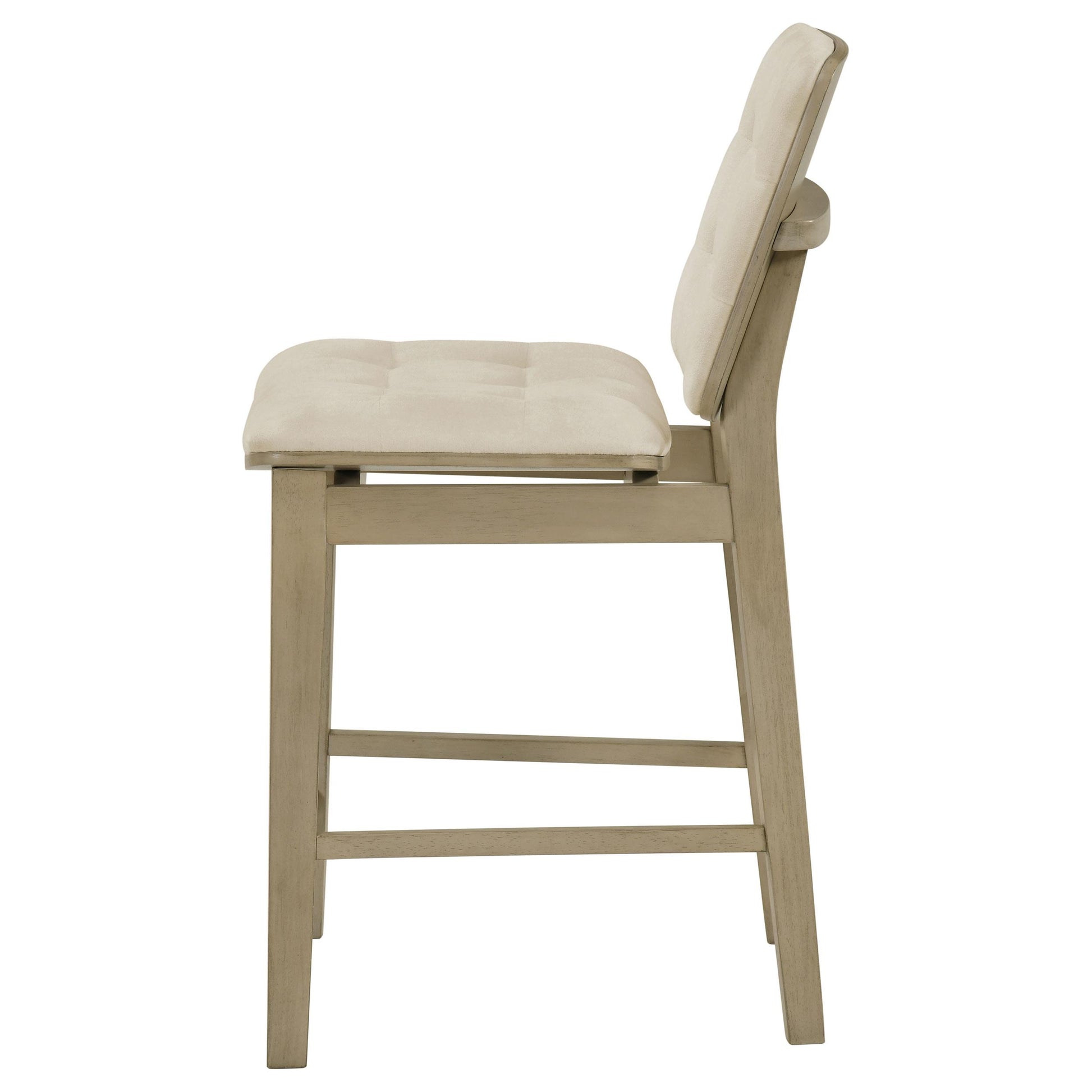  Coaster Furniture Redbridge 193959NAT Set of 2 Velvet Upholstered Counter Chair - Cream/Natural Oak IMAGE 2