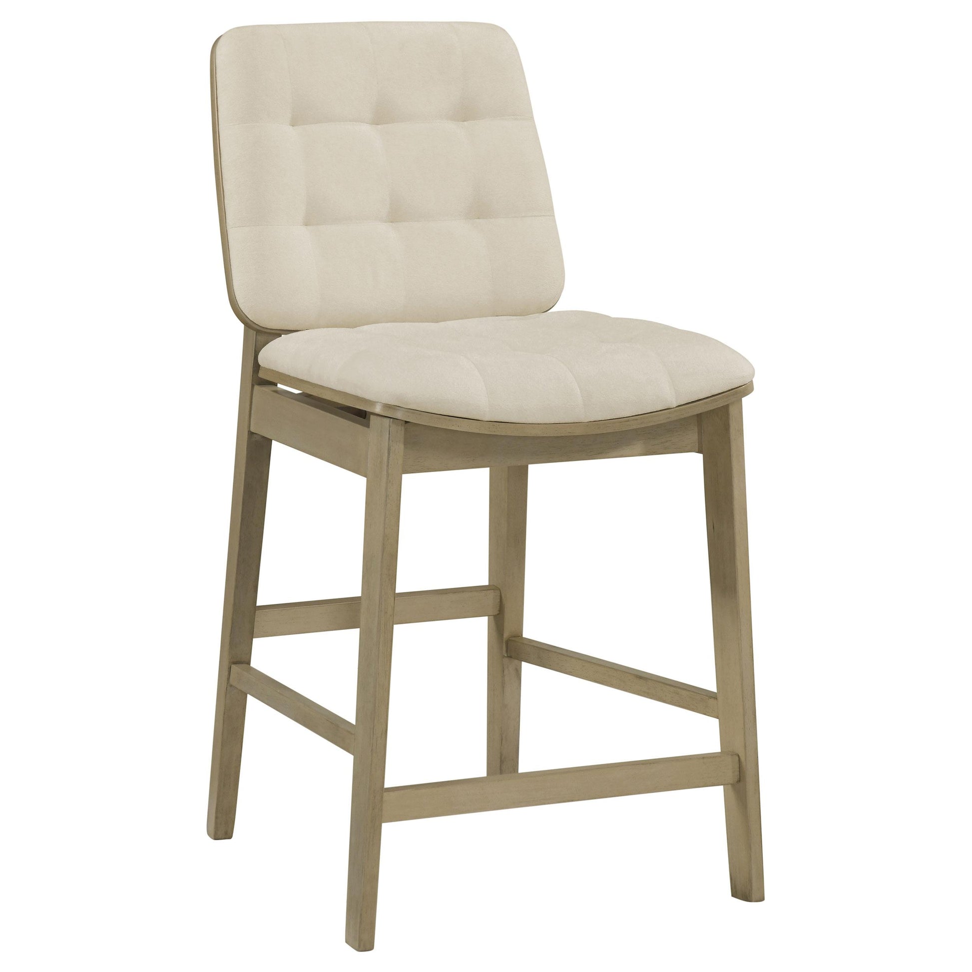  Coaster Furniture Redbridge 193959NAT Set of 2 Velvet Upholstered Counter Chair - Cream/Natural Oak IMAGE 4