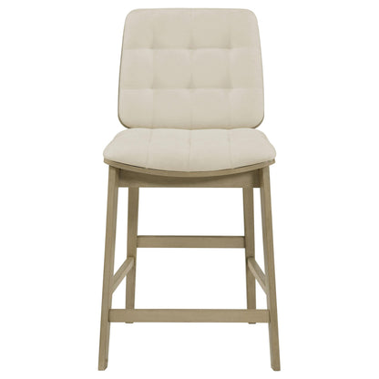  Coaster Furniture Redbridge 193959NAT Set of 2 Velvet Upholstered Counter Chair - Cream/Natural Oak IMAGE 5