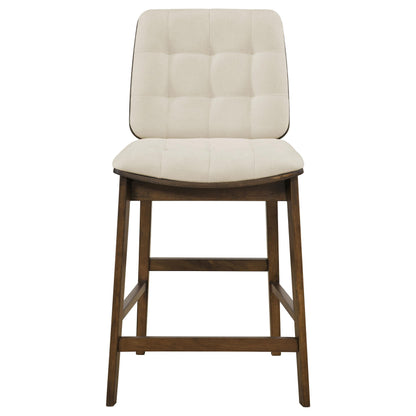  Coaster Furniture Redbridge 193959WAL Set of 2 Velvet Upholstered Counter Chair - Cream/Walnut IMAGE 6