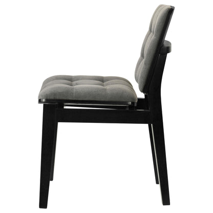  Coaster Furniture Redbridge 193962BLK Set of 2 Velvet Upholstered Side Chair - Grey/Black IMAGE 2