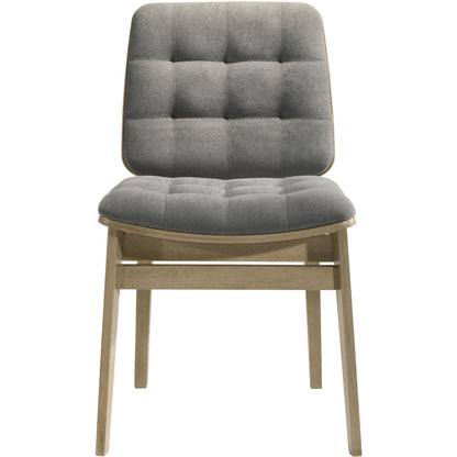  Coaster Furniture Redbridge 193962NAT Set of 2 Velvet Upholstered Side Chair - Grey/Natural Oak IMAGE 4