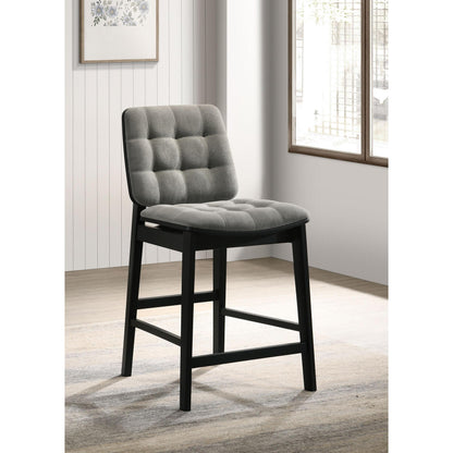  Coaster Furniture Redbridge 193969BLK Set of 2 Velvet Upholstered Counter Chair - Grey/Black IMAGE 2