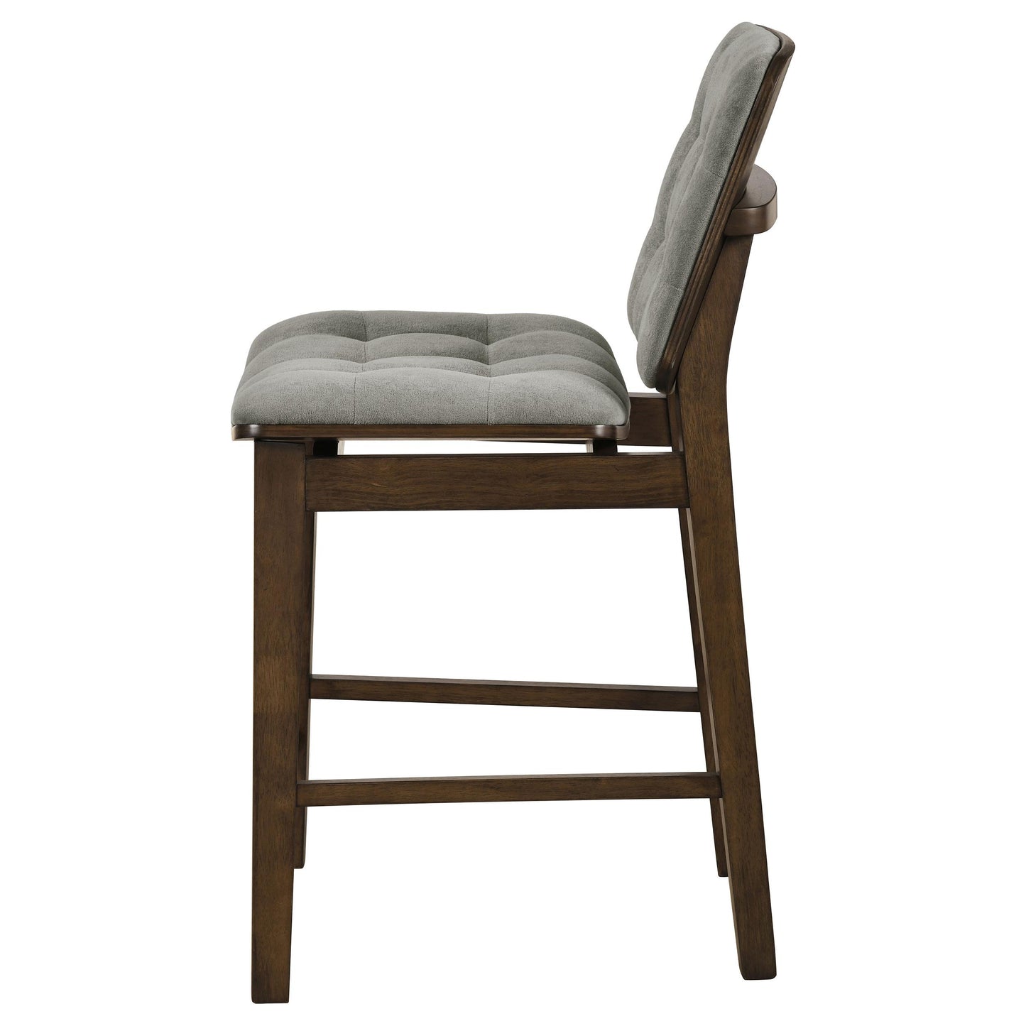  Coaster Furniture Redbridge 193969WAL Set of 2 Velvet Upholstered Counter Chair - Grey/Walnut IMAGE 2