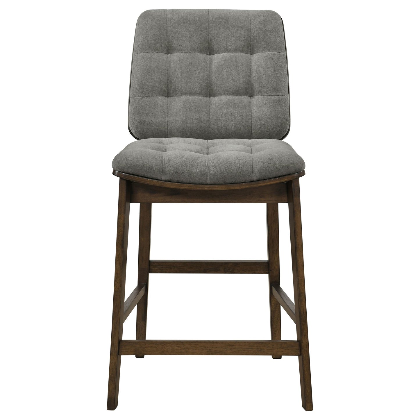  Coaster Furniture Redbridge 193969WAL Set of 2 Velvet Upholstered Counter Chair - Grey/Walnut IMAGE 6