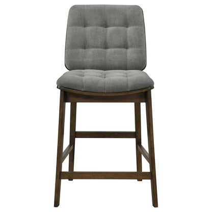  Coaster Furniture Redbridge 193969WAL Set of 2 Velvet Upholstered Counter Chair - Grey/Walnut IMAGE 6