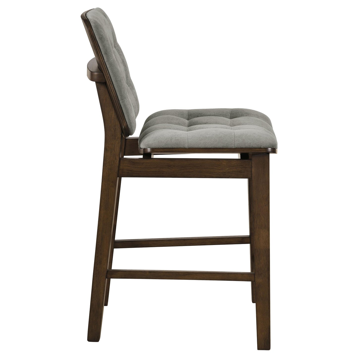  Coaster Furniture Redbridge 193969WAL Set of 2 Velvet Upholstered Counter Chair - Grey/Walnut IMAGE 7